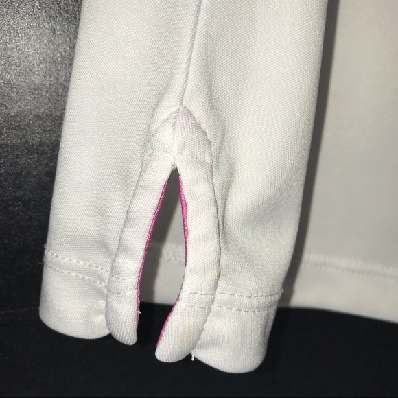 PGA TOUR golf shirt, sleeveless with zip neck, white & hot pink, design on back - Picture 4 of 10